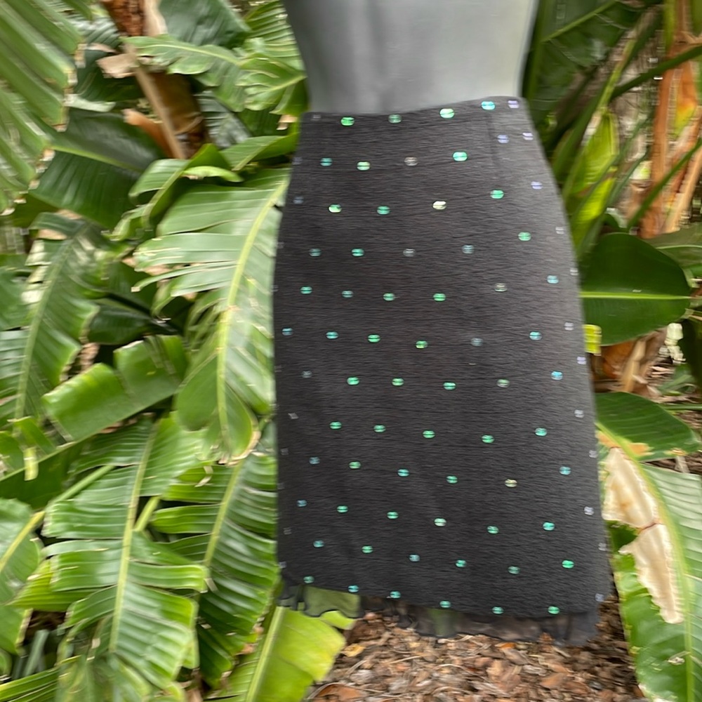 WDNY tweed, textured, pencil skirt with sequins